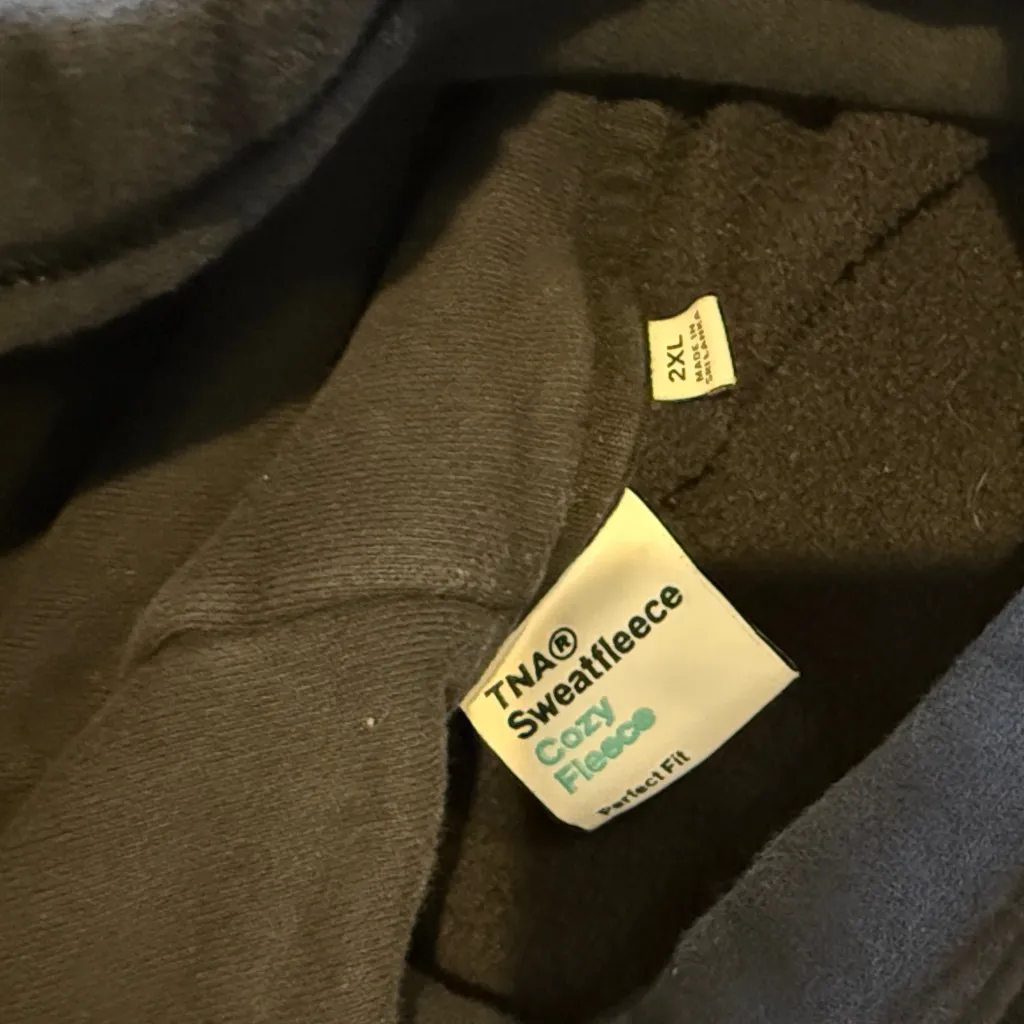 Aritzia TNA Sweatfleece Cozy Fleece perfect fit Black hoodie size 2XL - Image 2