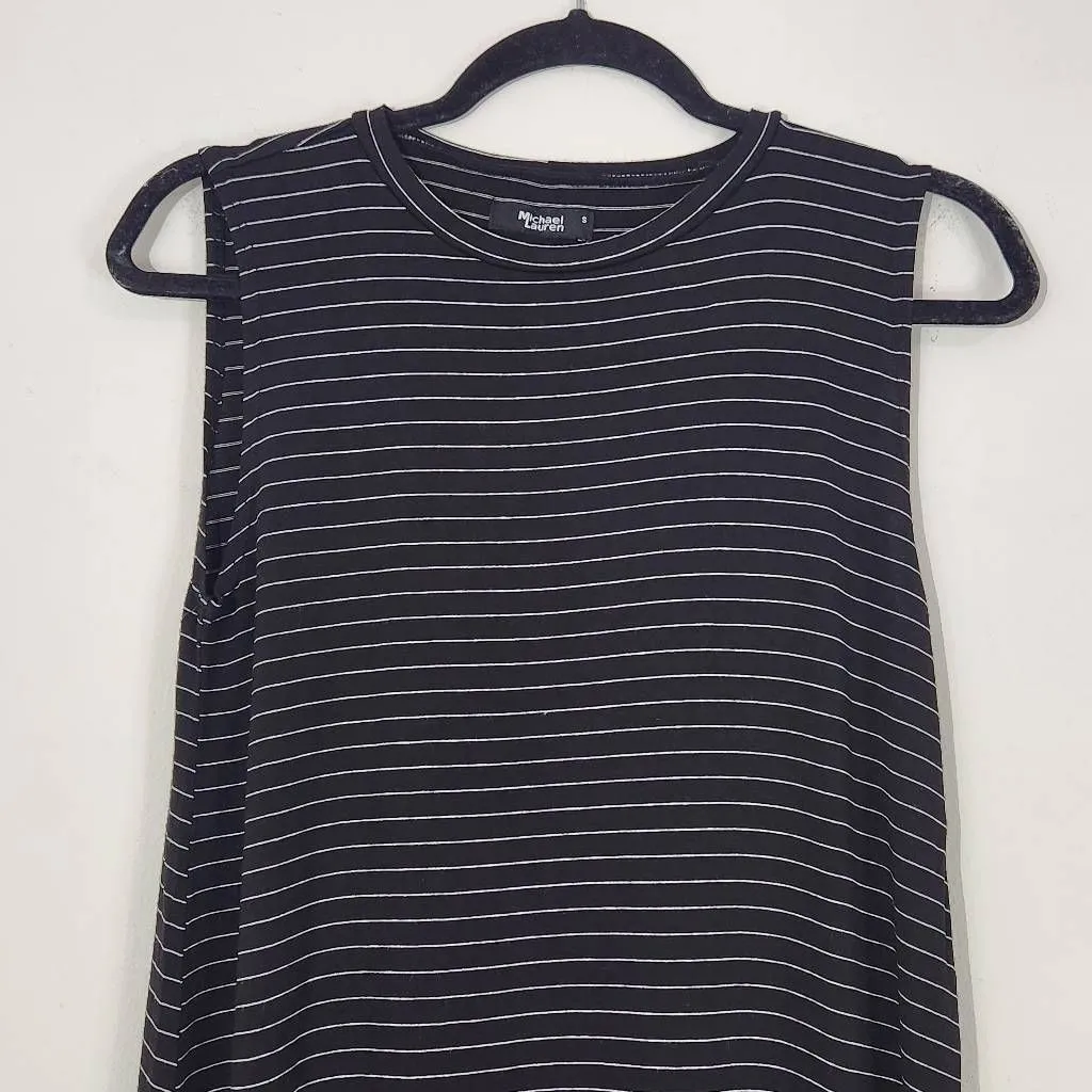 Michael Lauren Black Stripe Sleeveless Shift Dress Size Small NWT T-Shirt Dress - Image 2