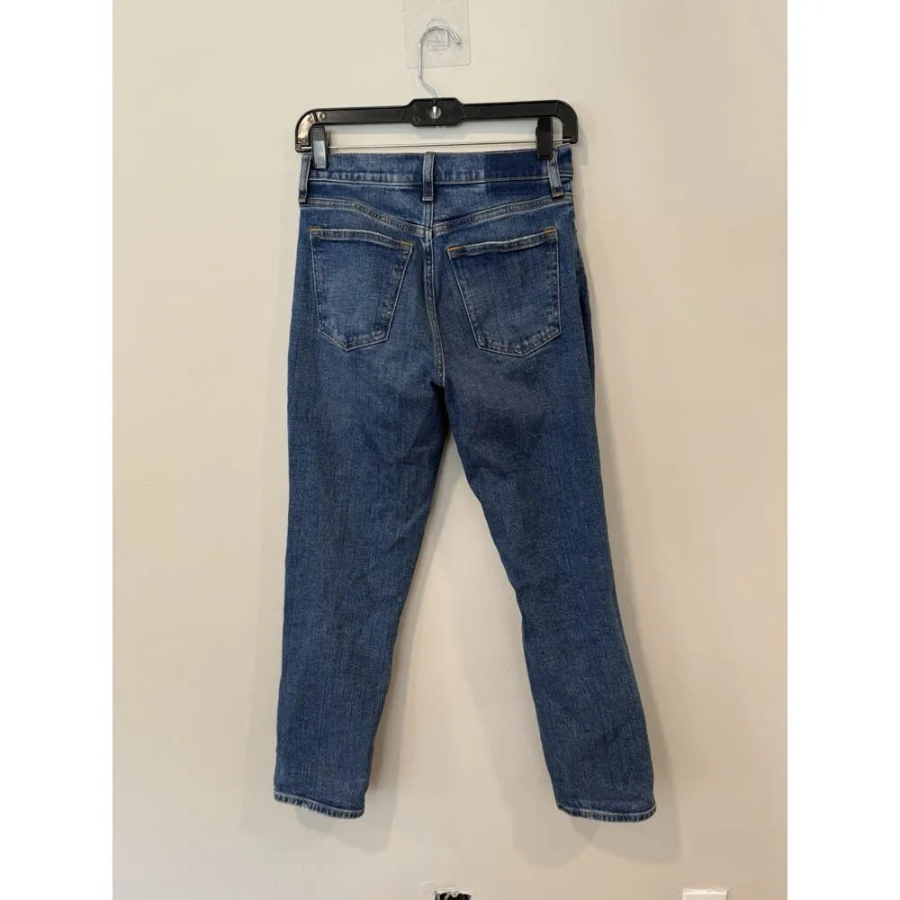 Abercrombie & Fitch The Mom High Rise Straight Jeans Size 26 Distressed - Image 6