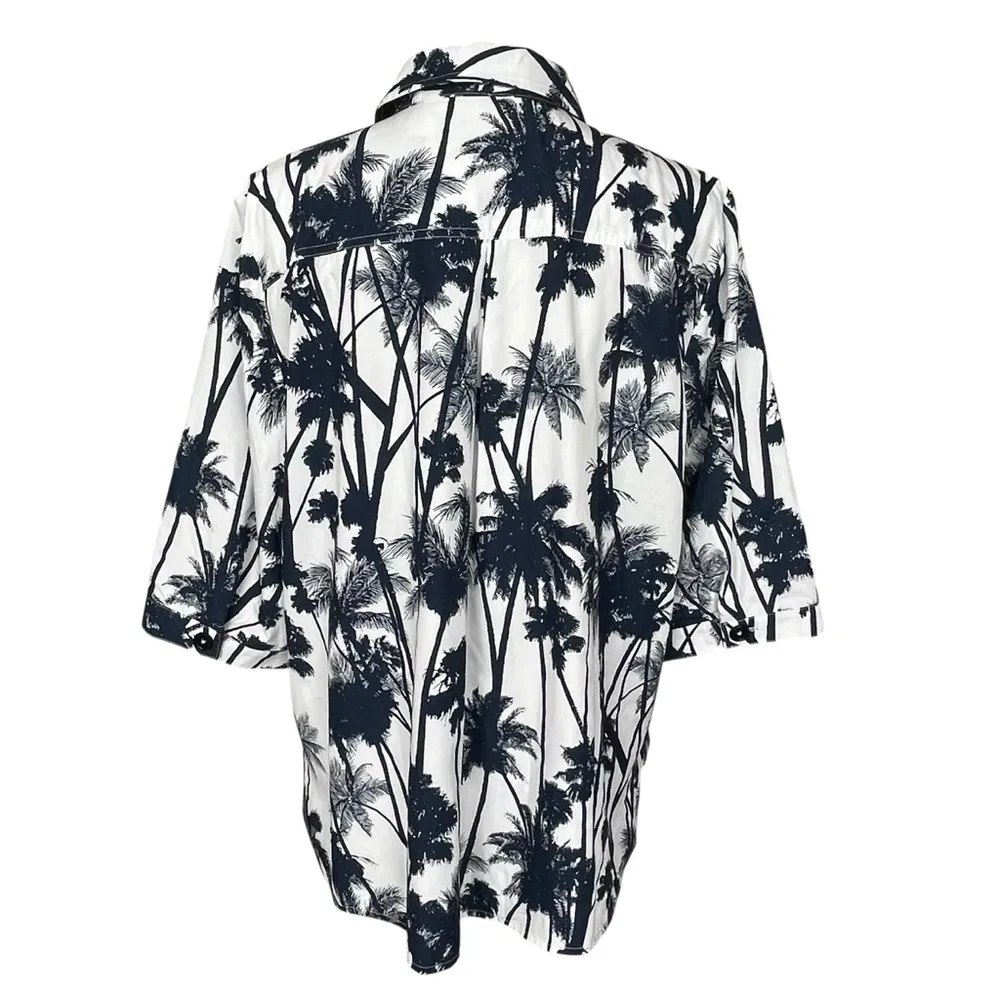 Chico’s Tropical Nights Utility Shirt Women’s Size 3 Regular Size 16 3/4 Sleeves - Image 4