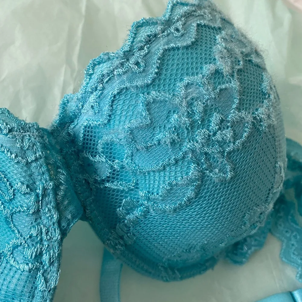Rhonda Shear Blue Lace Bra. Size 40DD NWOT - Image 11
