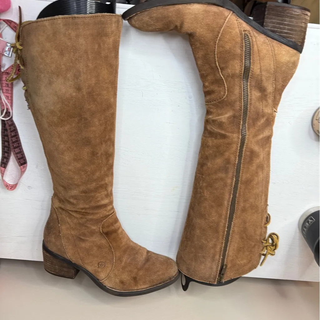 Born Women's Felicia Boot Size 7 M Tall Block Heel Brown Distressed Western Boho - Image 14