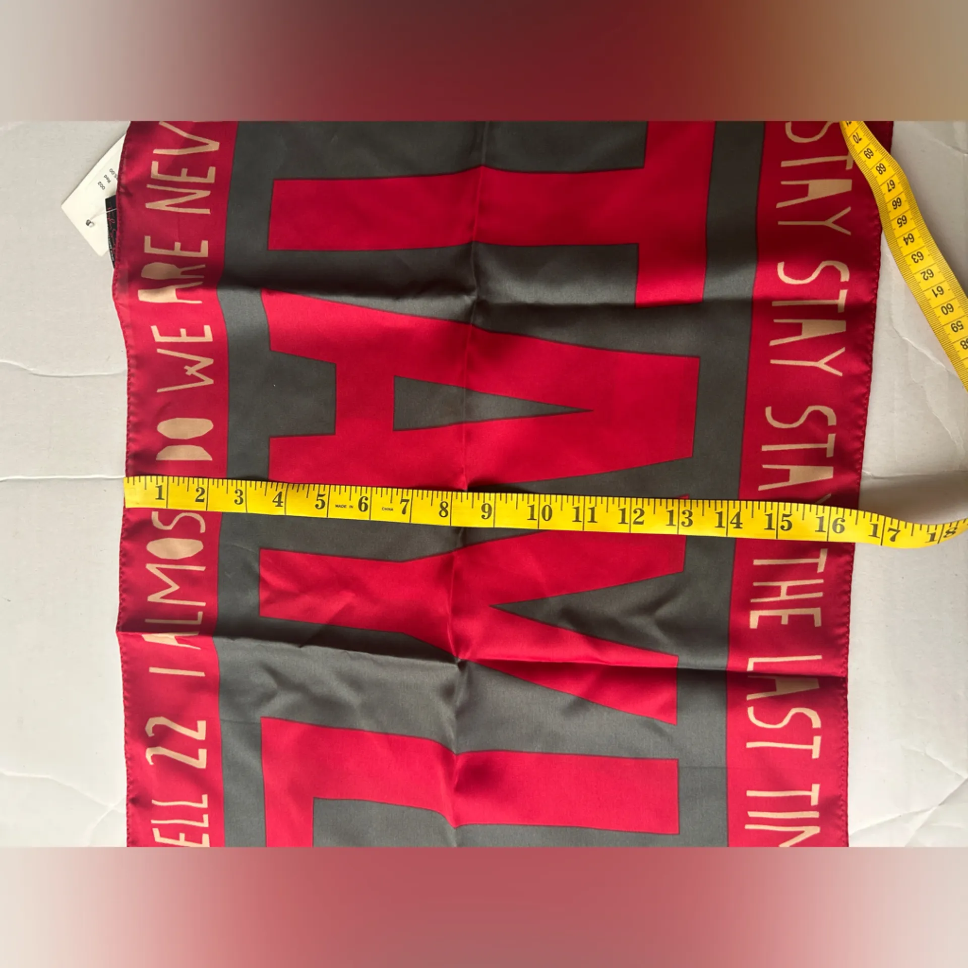 NWT 2012 Taylor Swift Red Era Silky Scarf - Image 8