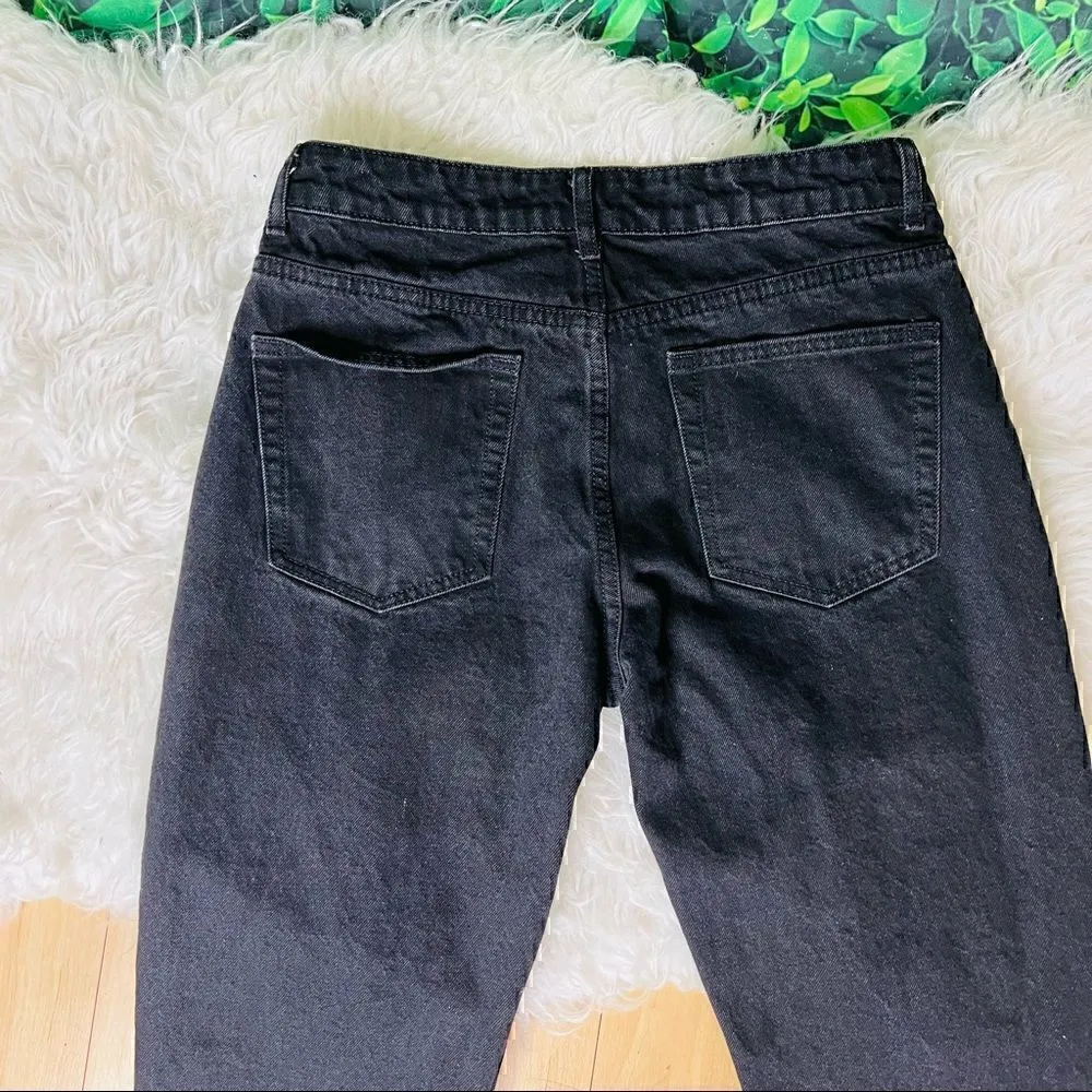 Anika black distressed casual modern streetwear style cutout sides jeans L Size L - Image 14