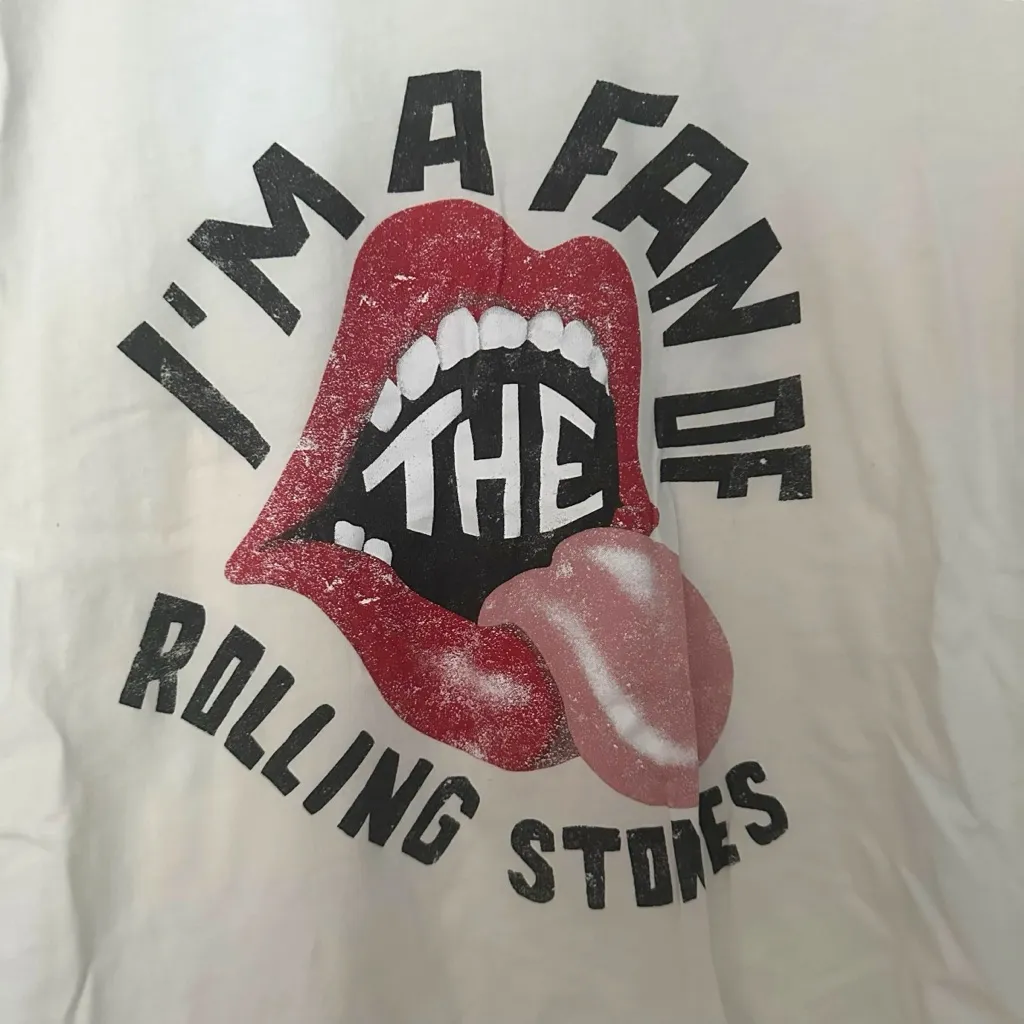 The Rolling Stones Women’s Relaxed Graphic Band T-Shirt Ivory Size Medium - Image 2