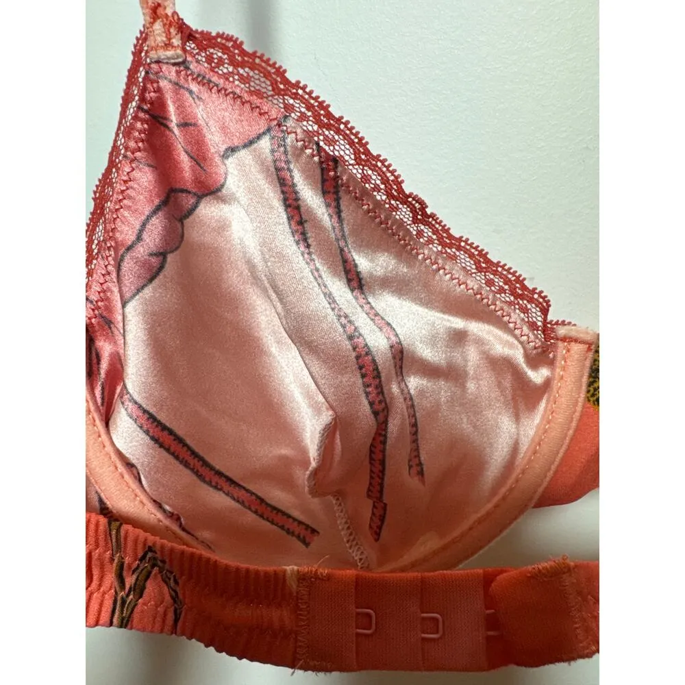 Laura Urbinati Women's 32A Silk Blend Balconette Unlined Bra Orange Pink Size undefined - Image 9