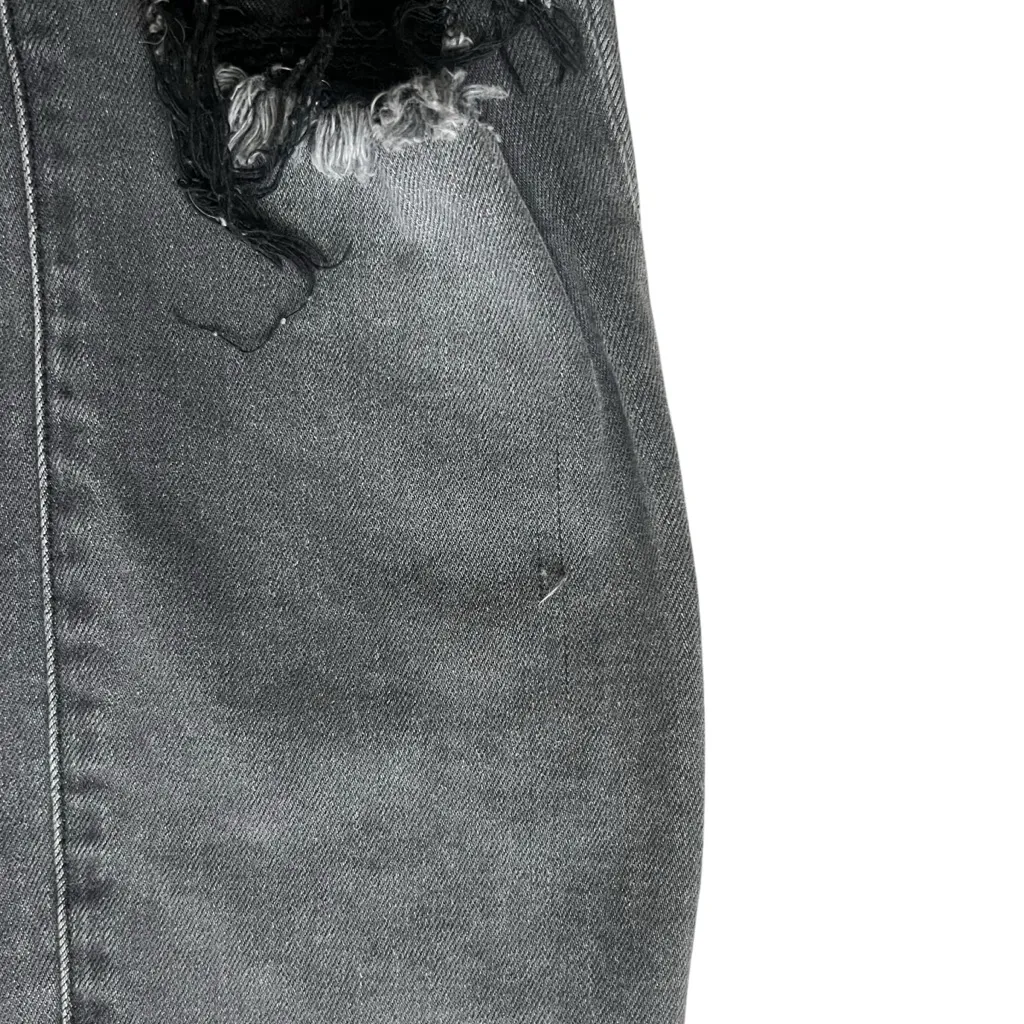 L’Agence Womens High Line Vintage Gray Distressed Cropped Raw Hem Slim Leg Jeans - Image 9