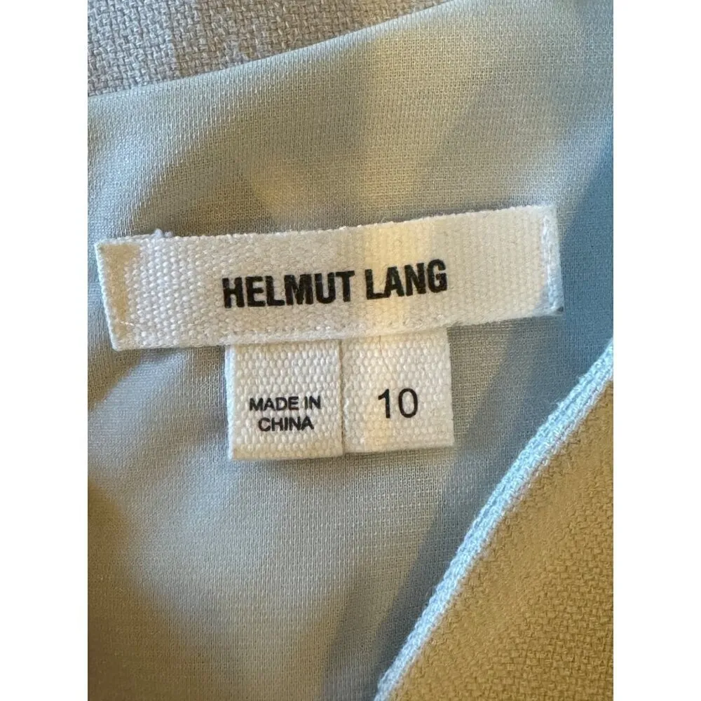 Helmut Lang Dress Women 10 Gray‎ Cream Blistered Leather Panel Sheath Mini - Image 11