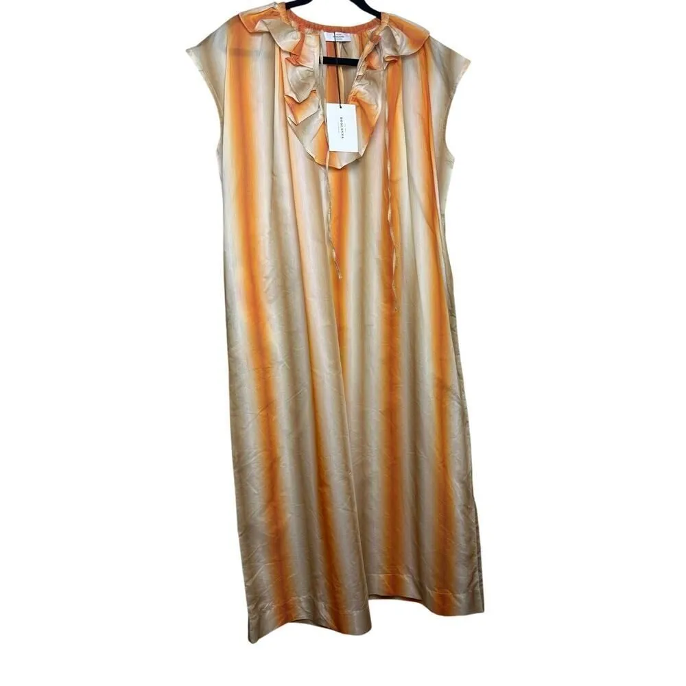 Roseanna Orange Stripe Dress NWT Sz. 38 (US S) NO BELT - Image 3