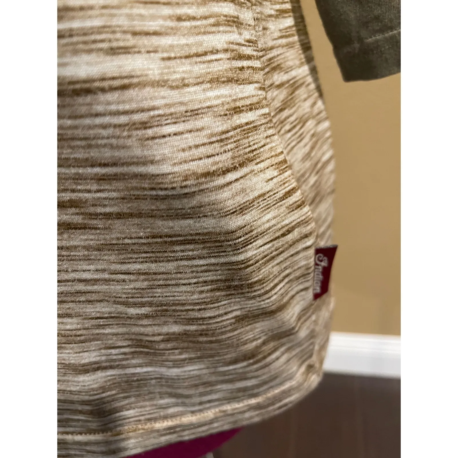 Indian Motorcycle Khaki Tee 3/4 Sleeve Shirt Small Brown - Image 4