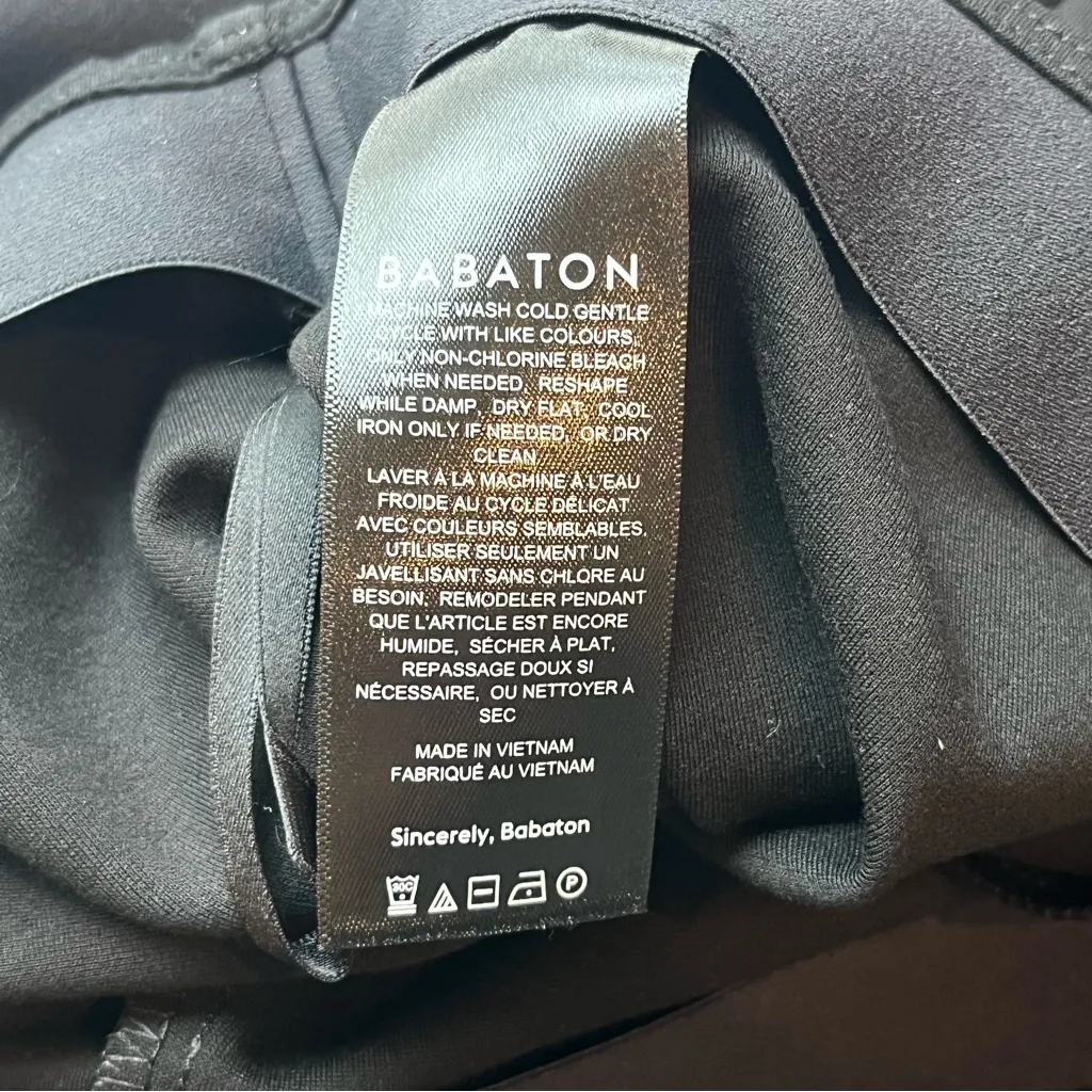 Aritzia Babaton Womens Size Small‎ Pull On Pant Ankle Zippers Black Stretch - Image 3