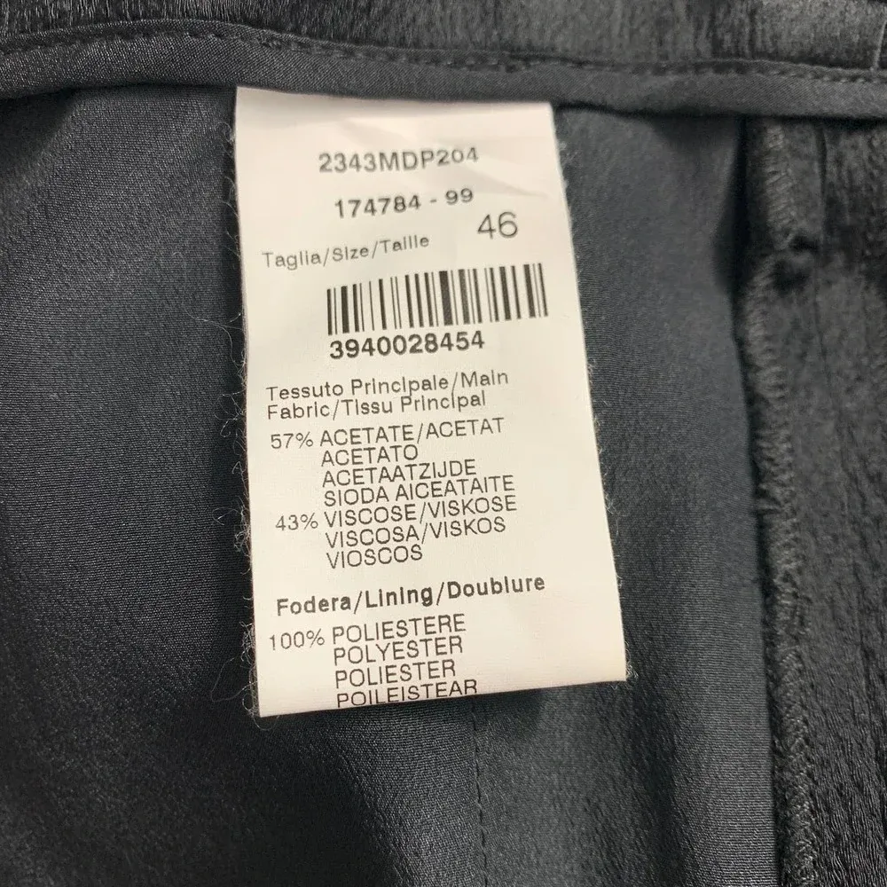 MSGM Milano Classic Black Silky Cropped‎ Trousers Size 12 - Image 9