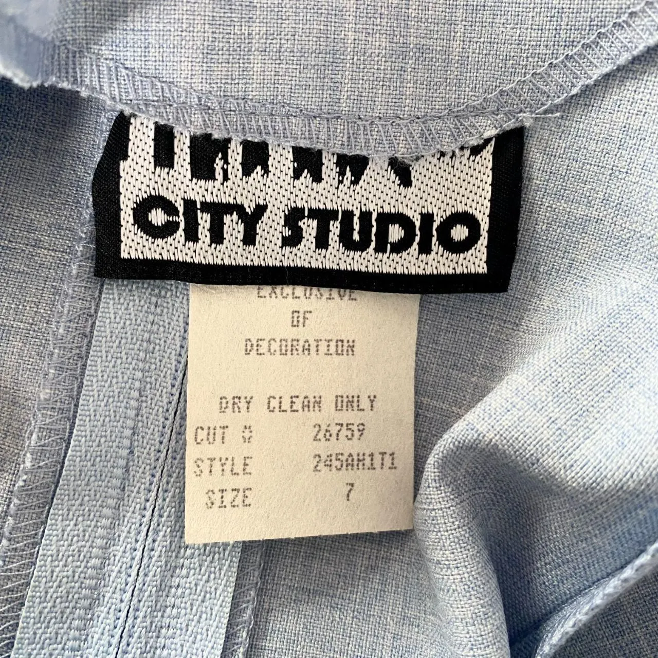 City Studios Vintage 90s Coquette Baby Blue Embroidered Matching Skirt Top Set S - Image 6