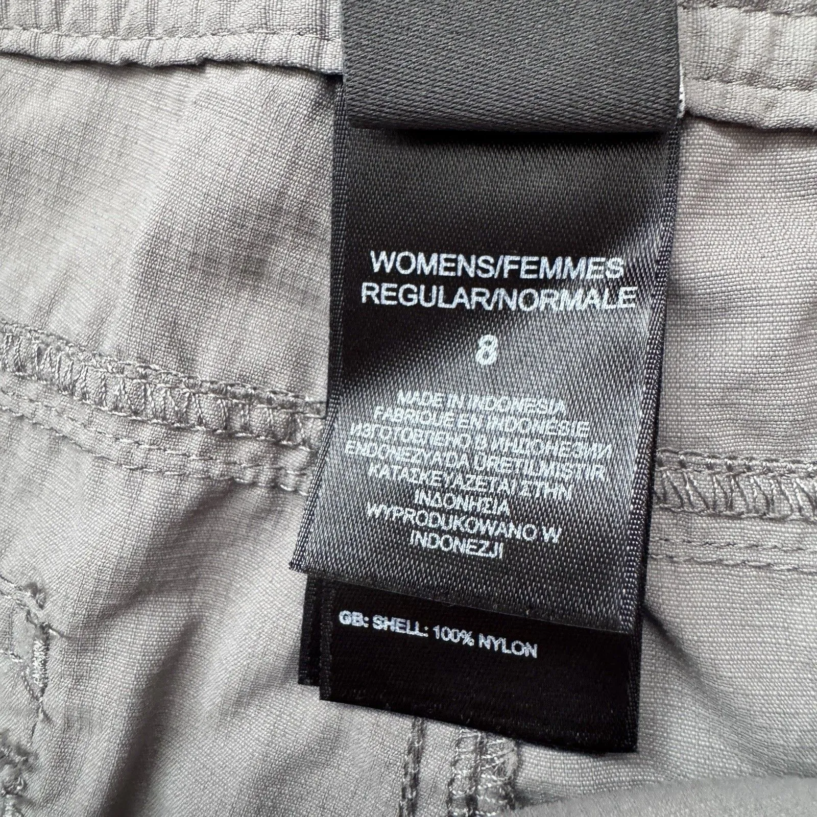 THE NORTH FACE Women's Sz 8 Convertible Pants Shorts Capris Zip Hiking Gray - Image 4