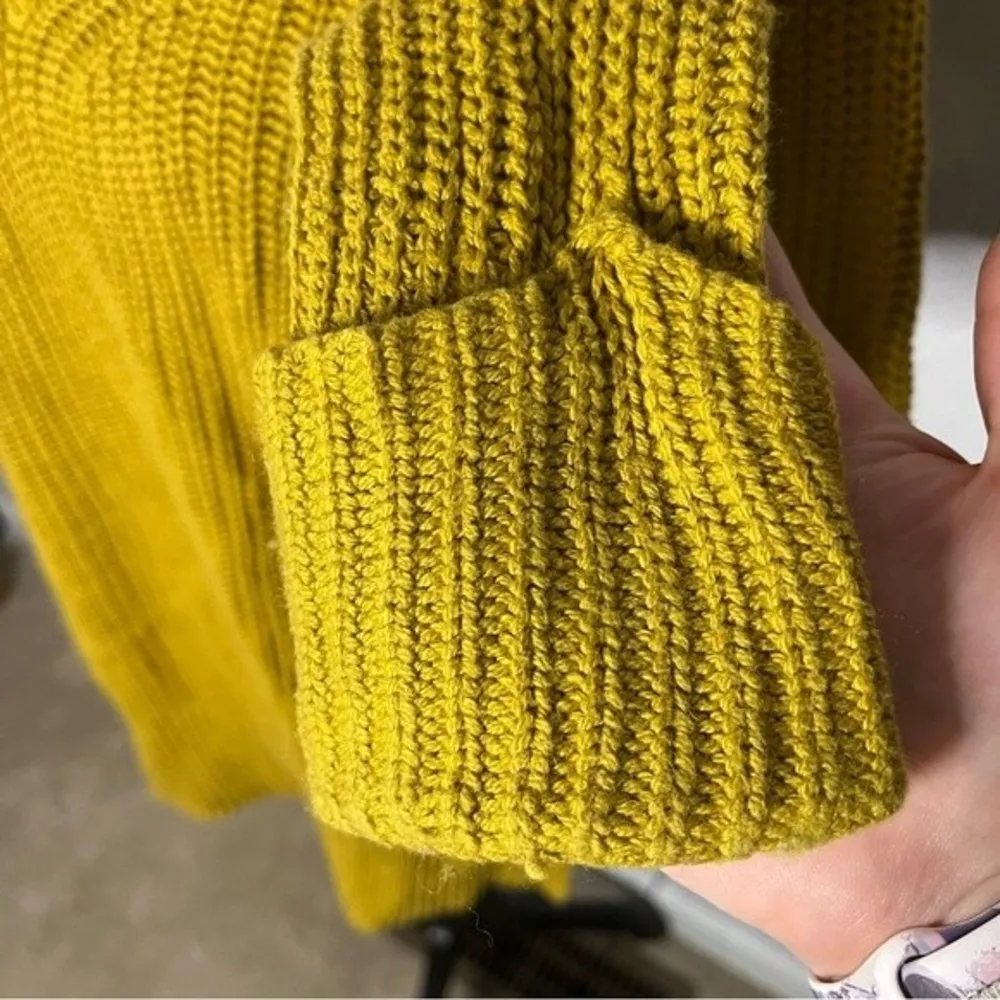 Ruby Moon Anthropologie Womens Mustard Knit Long Sleeve V-Neck Sweater sz M - Image 50