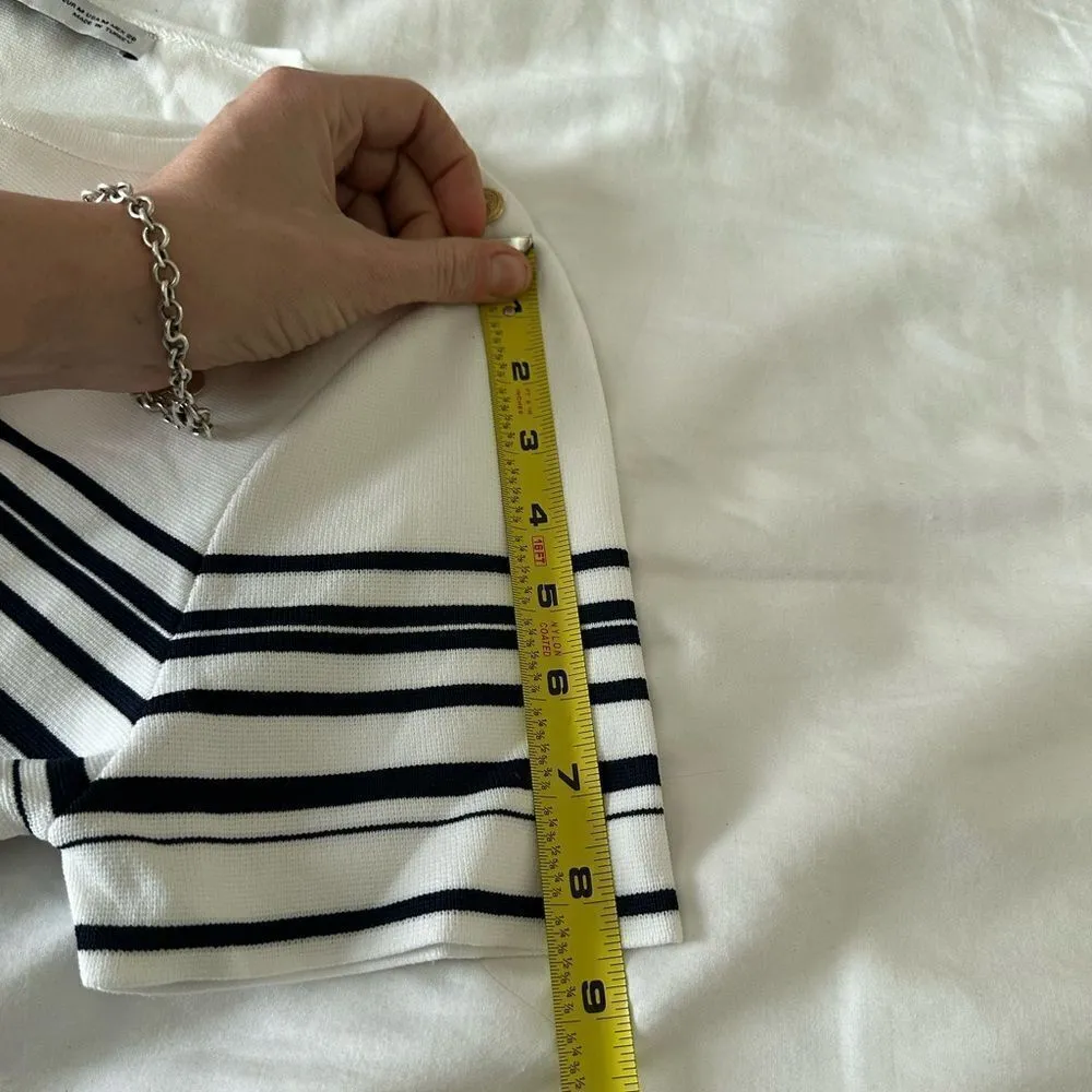 NWT ZARA WOMEN'S STRIPED KNIT MINI DRESS WHITE /NAVY SIZE M 3859/035 - Image 7