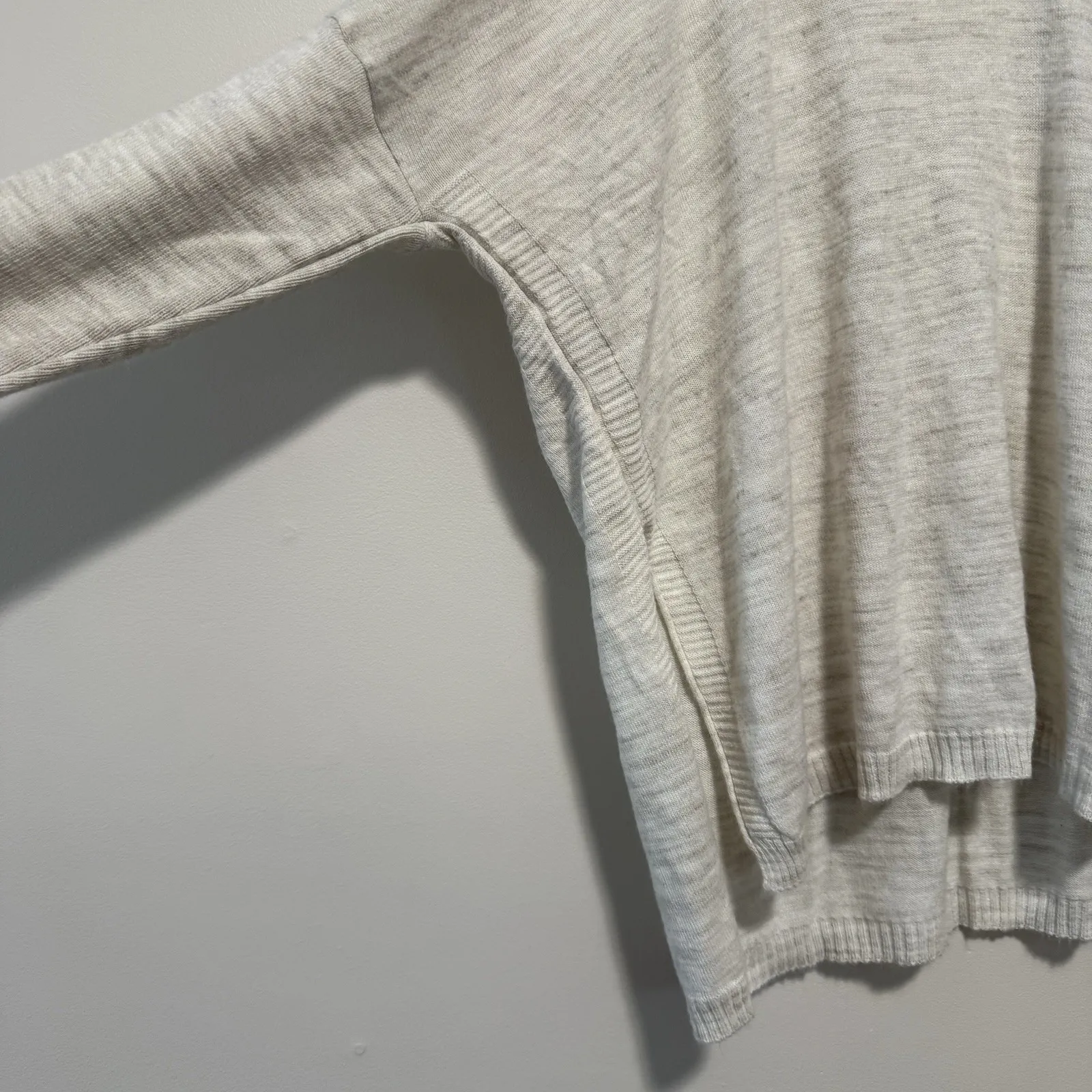 Mersea Marina Relaxed Fit Side Slit Polo Lightweight Sweater in Light Gray OS Size undefined - Image 3