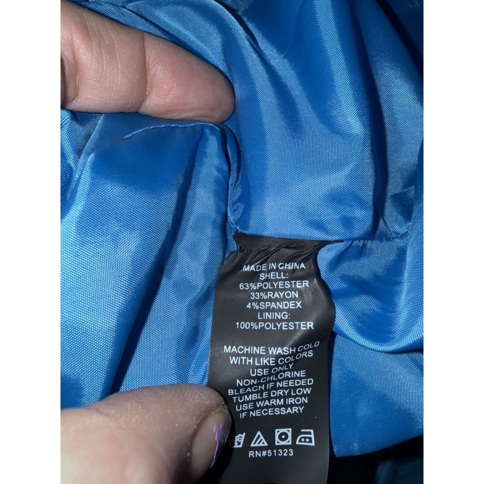 Vince Camuto Business Suit Women’s 20W Blue 1 Button Blazer Long Sleeve Career - Image 4