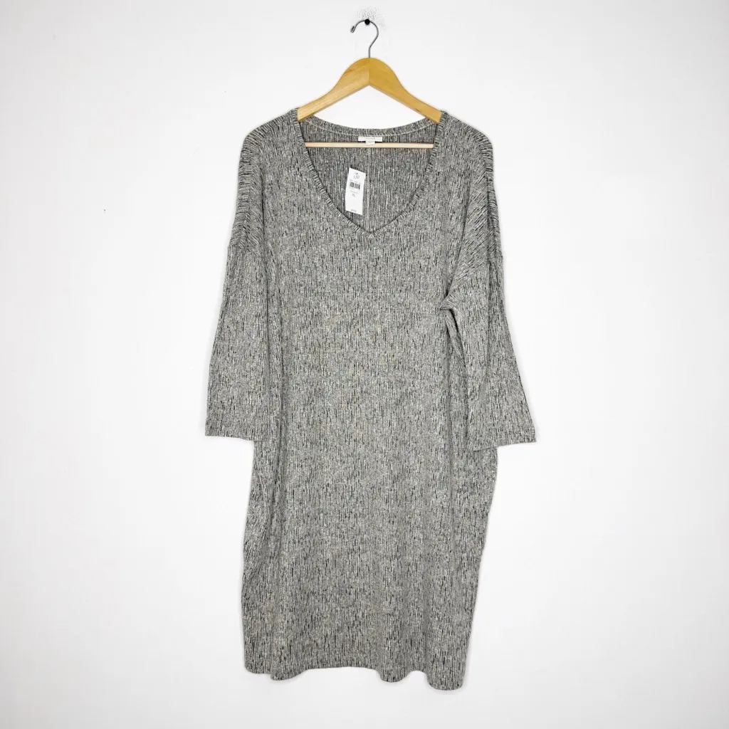 J.Jill Pure Jill Black Multi Knit Light Weight Sweater Dress Size XL NWT Gray - Image 3