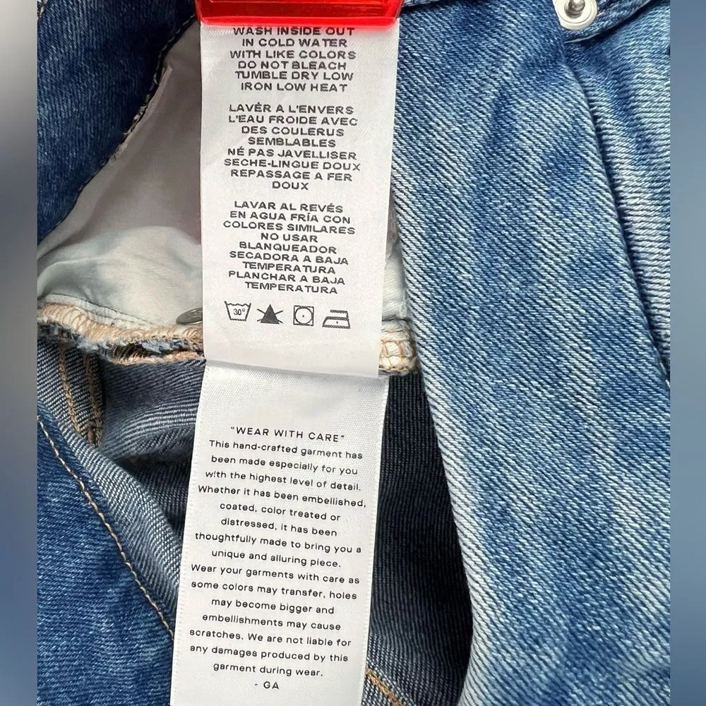 Good American‎ Good Legs Flare Jeans Twisted Slit Indigo 029 Size 4 - Image 12