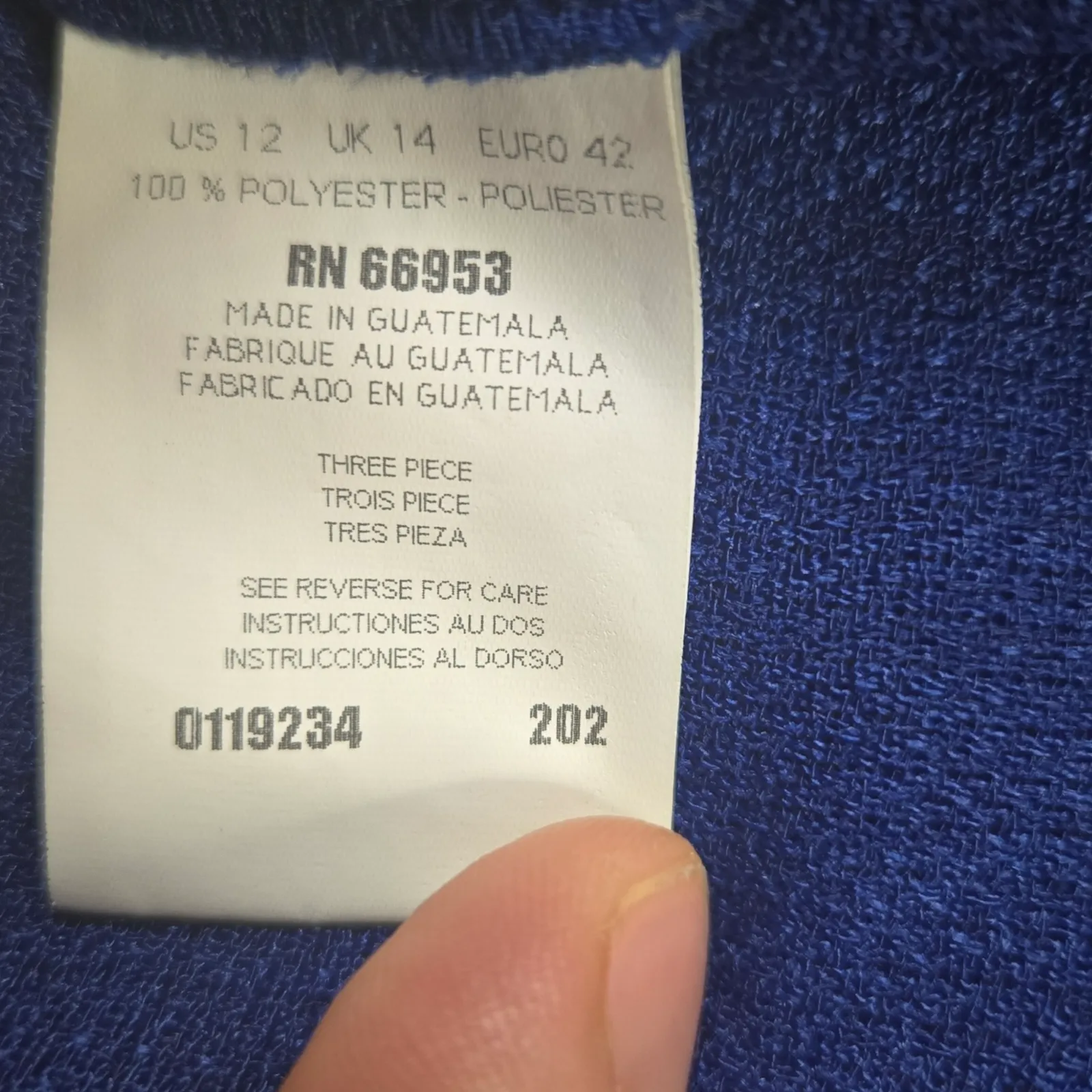 Vintage 1980s Blue Paisley Leslie Fay 3 Piece Skirt Blouse Scarf Set Size 10 Black - Image 8