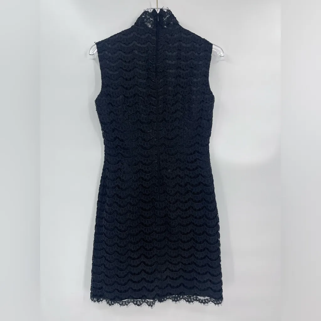 Carmen Marc Valvo - Black Floral Embroidered‎ Dress Sz 4 - Image 2