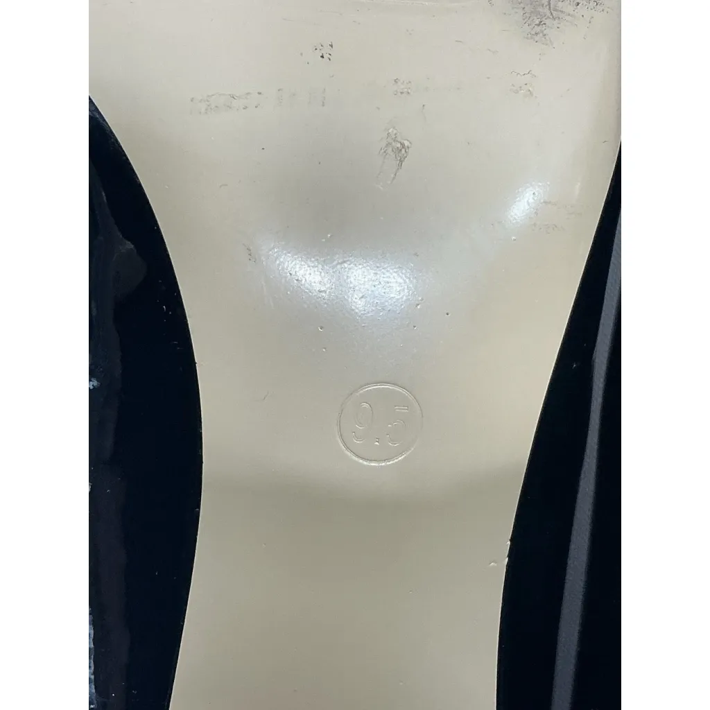 Womans Joy In Love Slipon Pumps 9.5 Stacked Heel Pointed Toe Black - Image 8