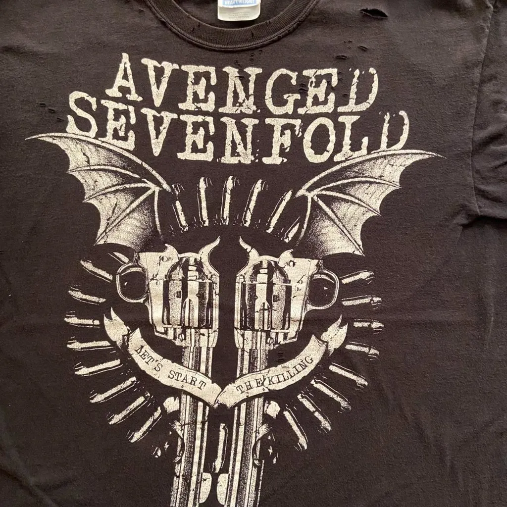 Avenged Sevenfold Rock Heavy Metal Tee Black Size L - Image 4