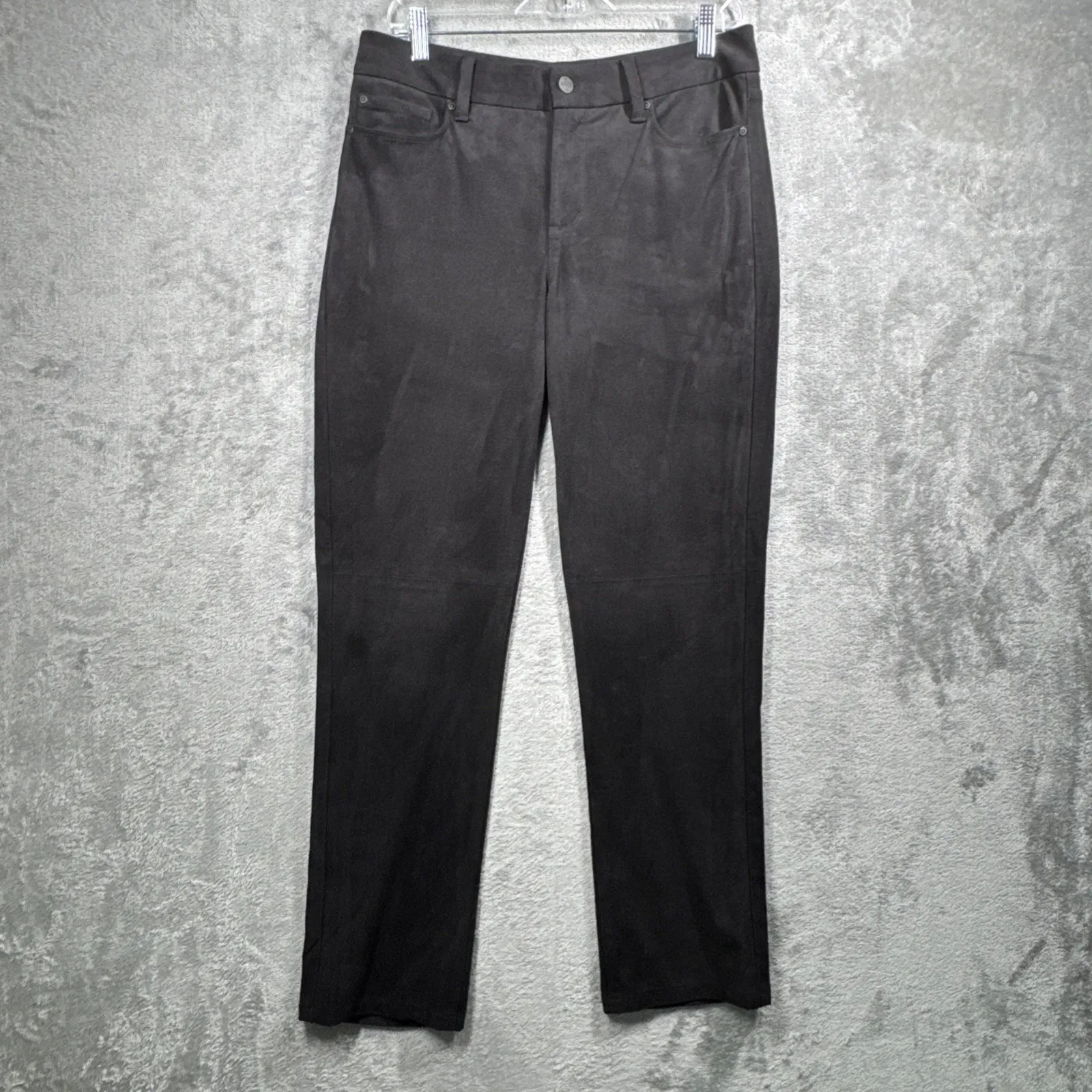NYDJ Pants Black Career Dress Pants Straight Faux Suede Black Size‎ 10 Neutral - Image 2