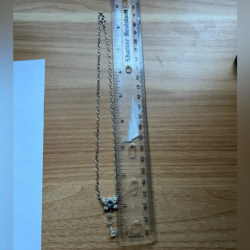 Lovely and Sweet .925 Silver & Blue Butterfly Necklace | Italian Chain - Image 5