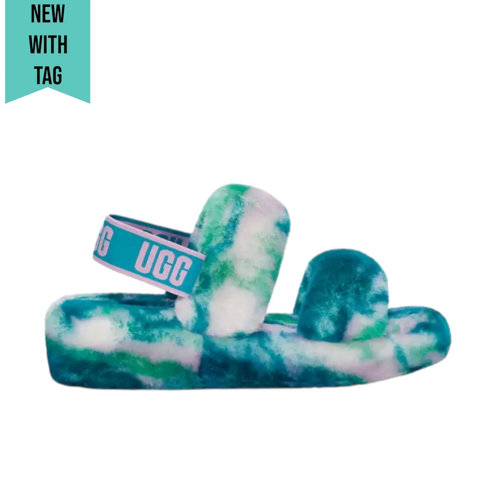 UGG  Australia Oh Yeah Marble Sldie Sandals Turquoise Size 10 - Image 3