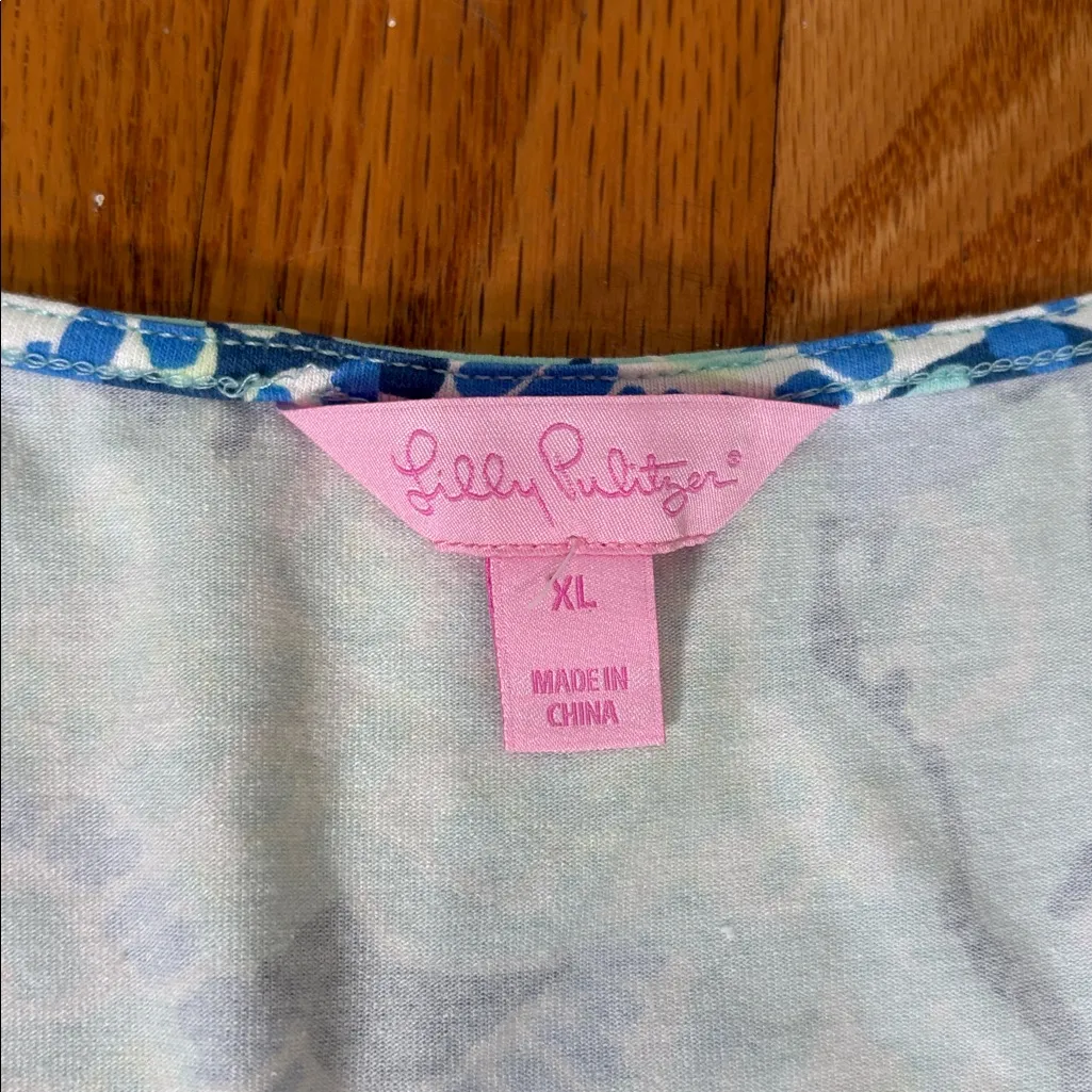 Lilly Pulitizer Paulina Jumpsuit‎ Indigo Sunset Blue Green Size XL - Image 9