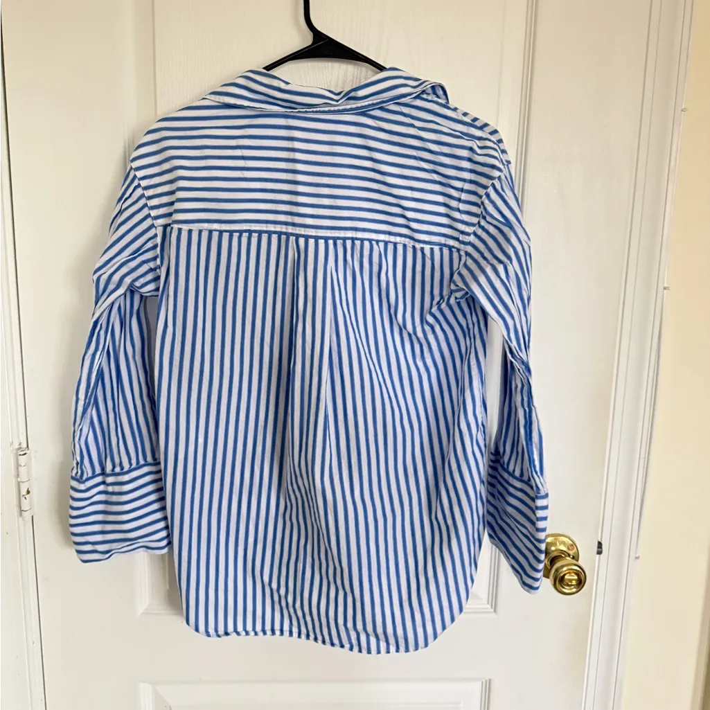 Sèzane Bilma Button Down Blue Stripe Shirt - Image 8