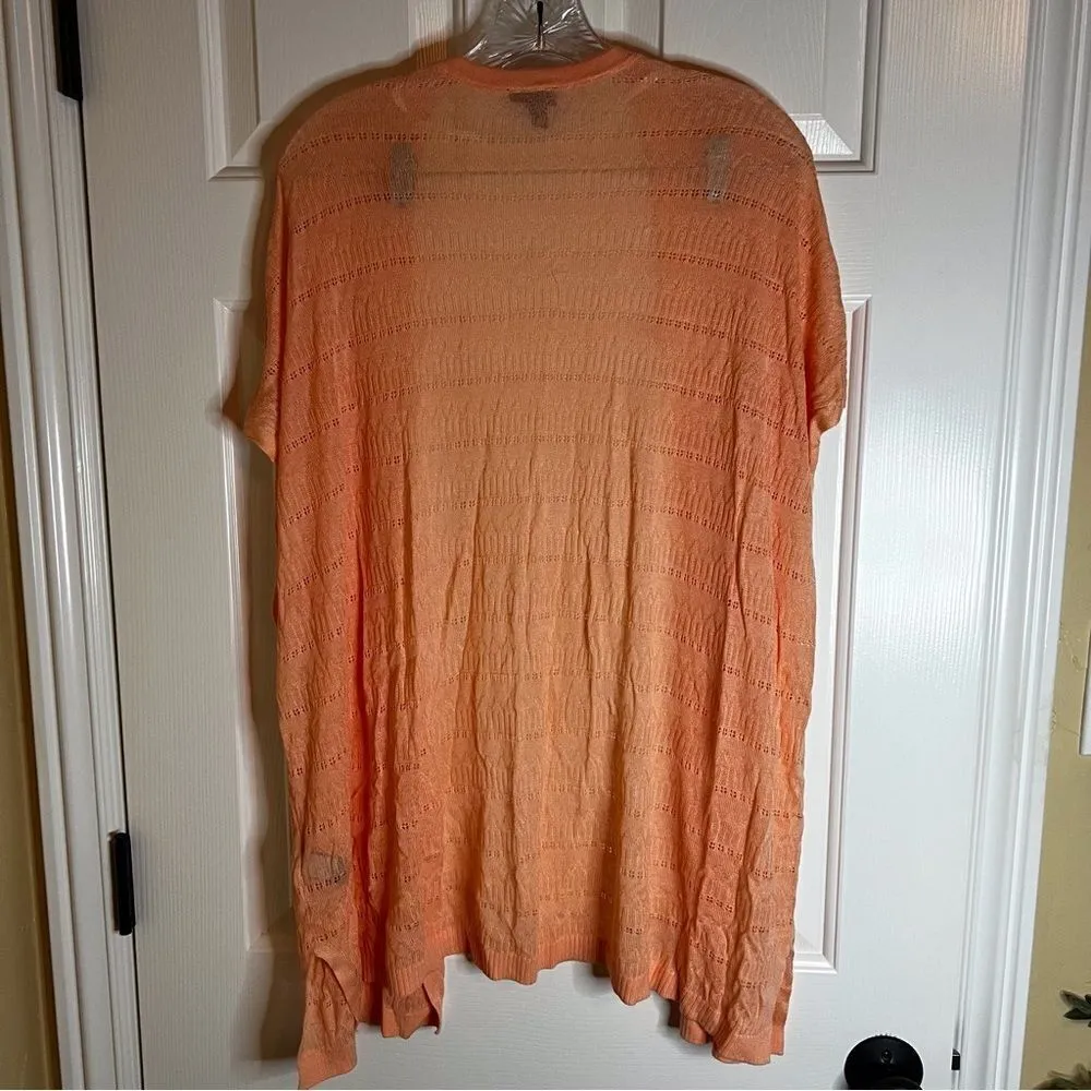 Torrid Size 14/18 Short Sleeve Rayon Cardigan Peach Office‎ Career Wear - Image 2