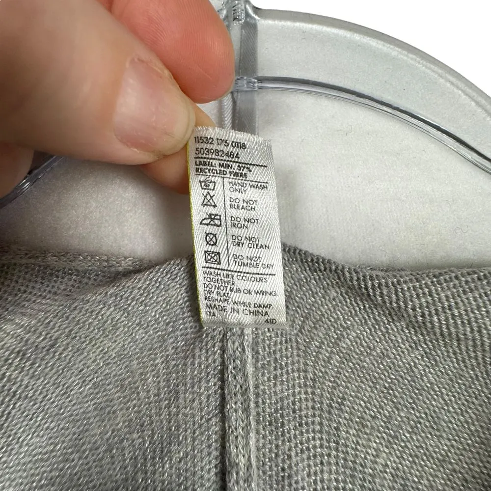 Woolworths Elegant Gray Knit Poncho Ruffle Trim‎ Versatile Wrap Shawl Lagenlook Size L - Image 3