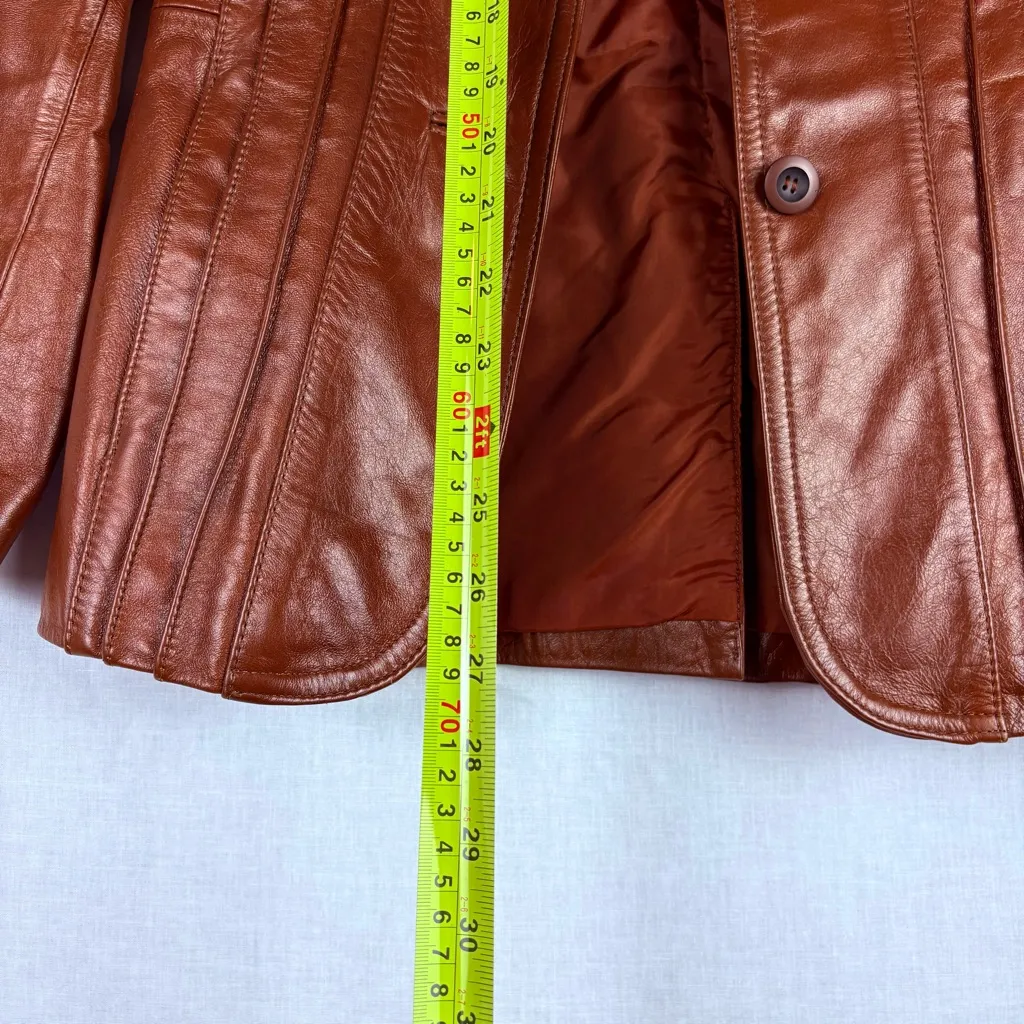 Vintage Berman’s Brown Leather Jacket Size 10 - Image 10