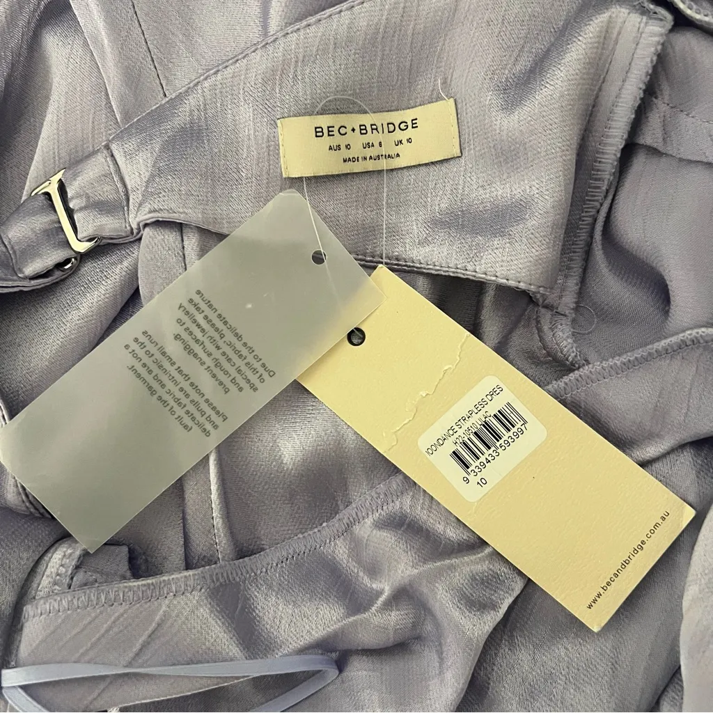 NEW NWT Bec + Bridge Moon Dance Strapless Maxi Dress Lilac Light Purple - Image 8