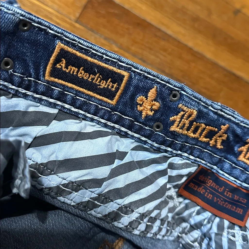 RARE! Rock Revival “Amberlight” Women's Distressed Blue Boot Cut Jeans, Sz 29 - Image 8