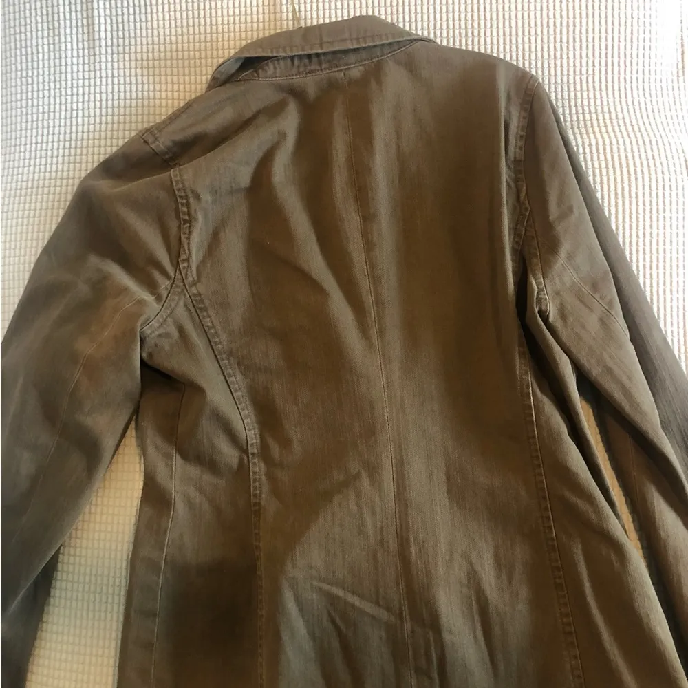 Old Navy fitted brown denim 2 bottom down jacket / blazer size large - Image 2