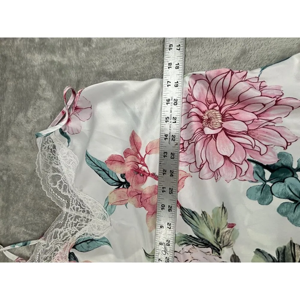 Linea Donatella Floral Lace Trim Chemise Nightgown Lingerie Babydoll Slip Dress - Image 10
