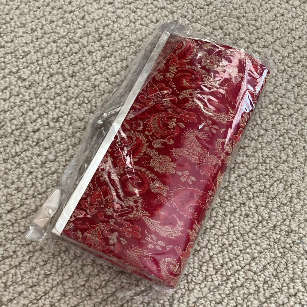 NEW Vintage Kiss Lock Bright Red Accordion Style Hard Case Snap Close Wallet - Image 4