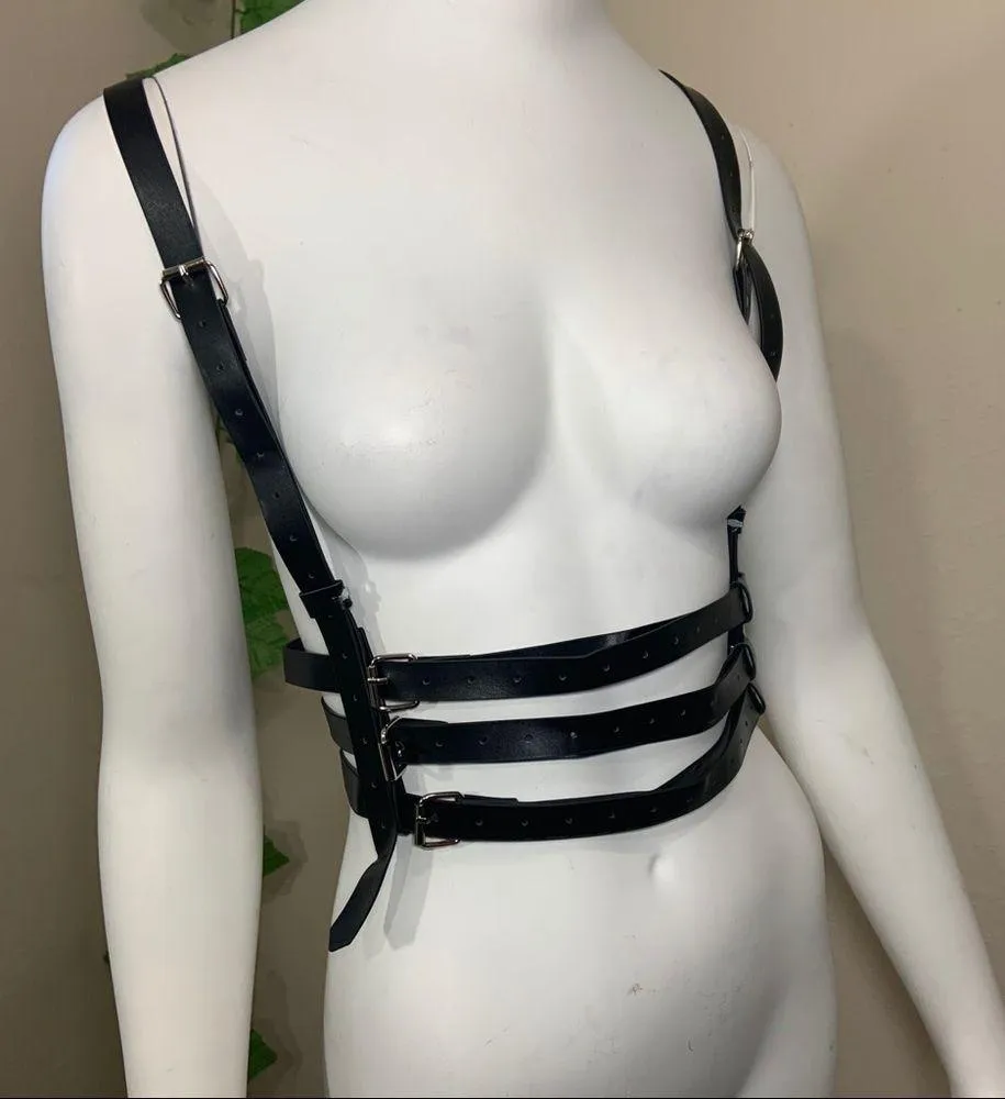 Black Harness O Ring Suspender Belt New - Image 6