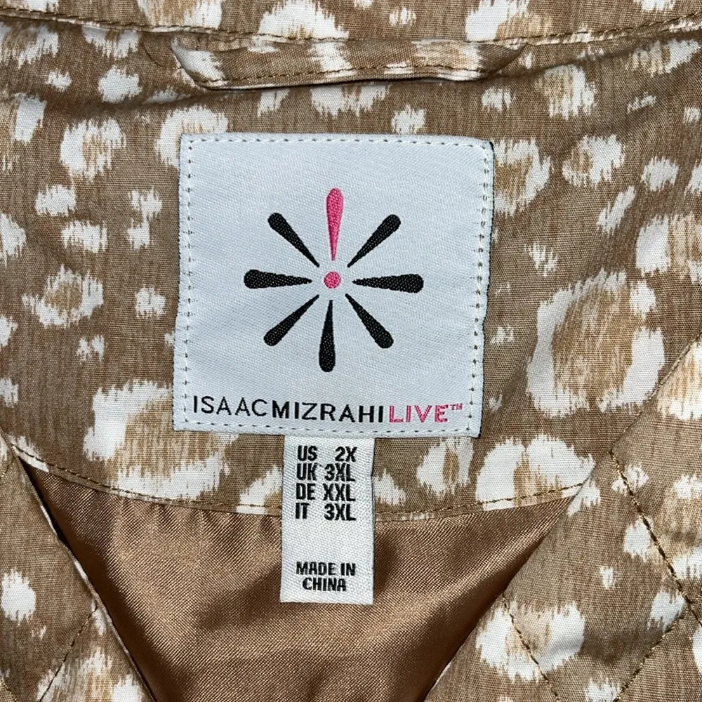Isaac Mizrahi Live! Size 2X Tan Snap Button Front Quilted Cotton Vest Jacket - Image 4
