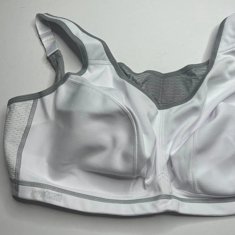NWOT Glamorise Sports Bra 42DD White Unlined wireless wire free Size undefined - Image 2