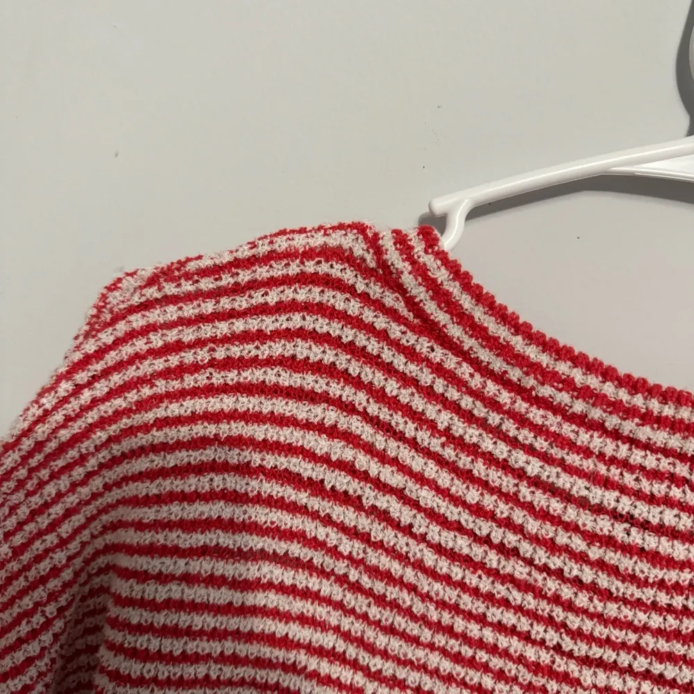 J Crew Red and White Striped Short Sleeve Top - Image 6