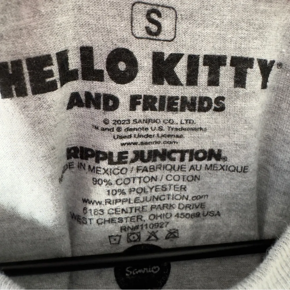 Hello Kitty and Friends Grey Graphic T-Shirt Cotton Blend Short Sleeve Casual S - Image 9