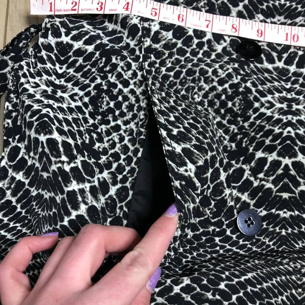 Kenneth Cole Snake Skin Print Trench Coat Jacket Size Medium - Image 8