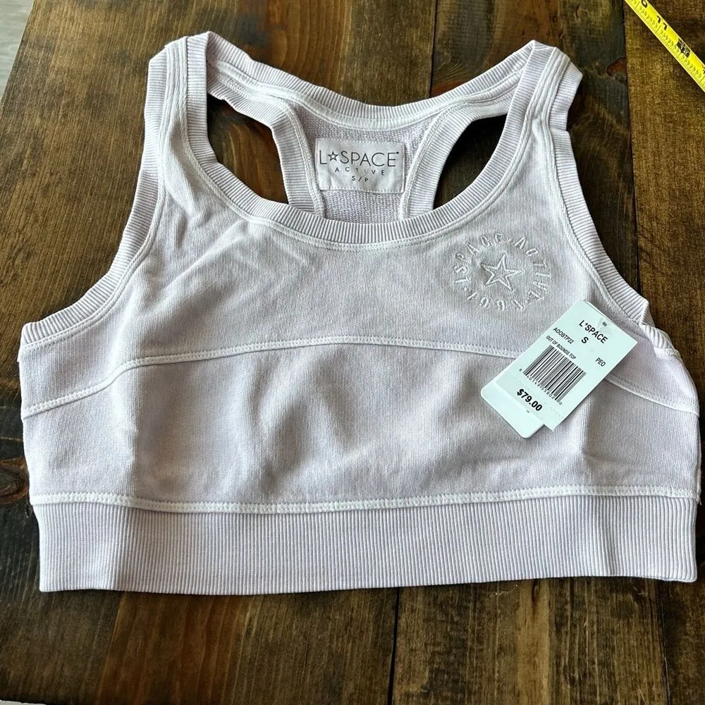 L*Space Active Women’s S Out Of‎ Bounds Crop Top Peony Pink 100% Cotton Lounge - Image 3