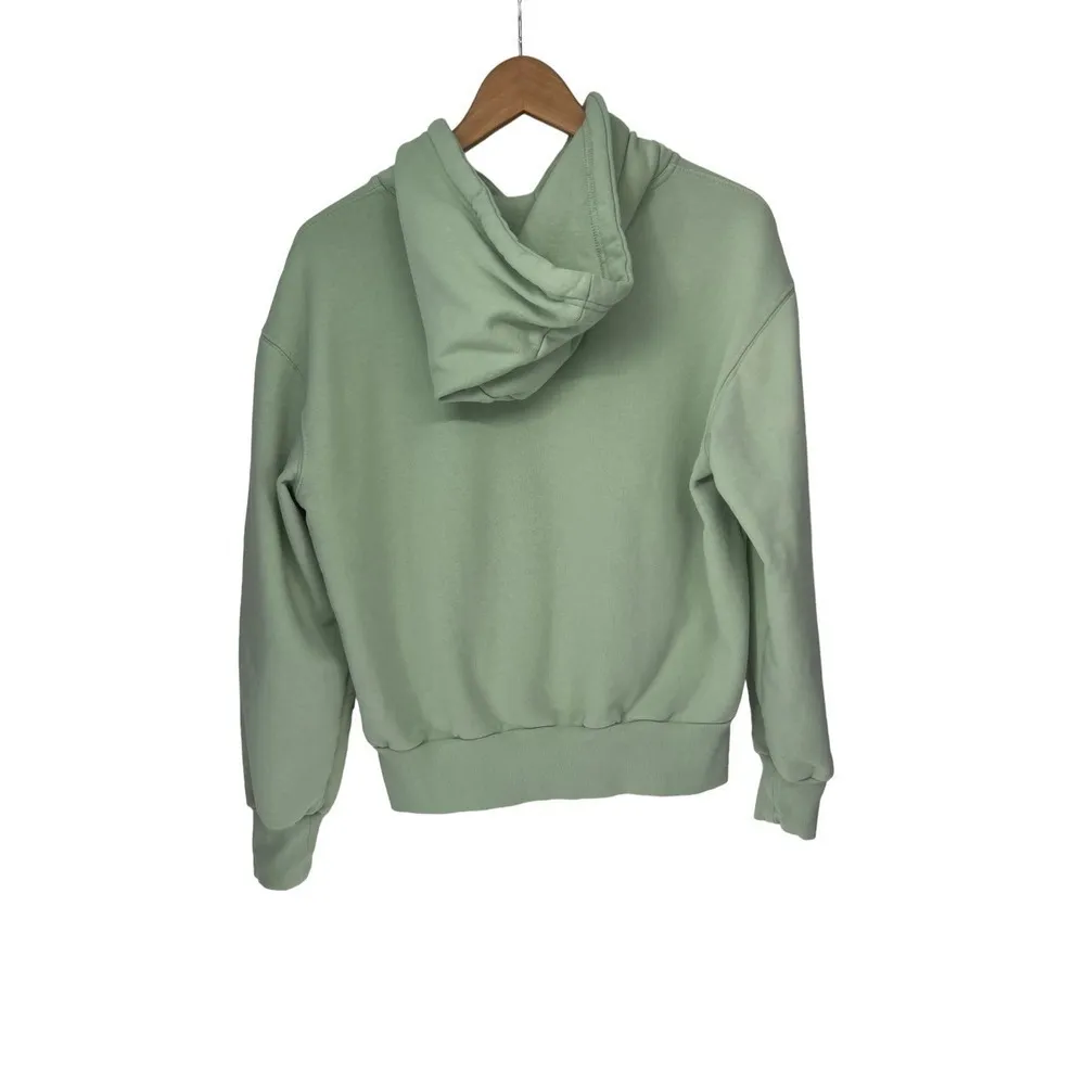 Staud Green Logo Embroidered Beaded Cotton Terry Pullover Hoodie Size XS NWOT - Image 4