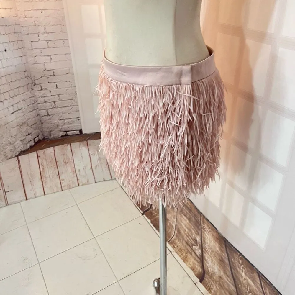 Express soft pink fringe mini skirt size 8 - Image 6